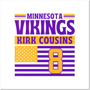 Minnesota Vikings Cousins 8 American Flag Football Posters and Art